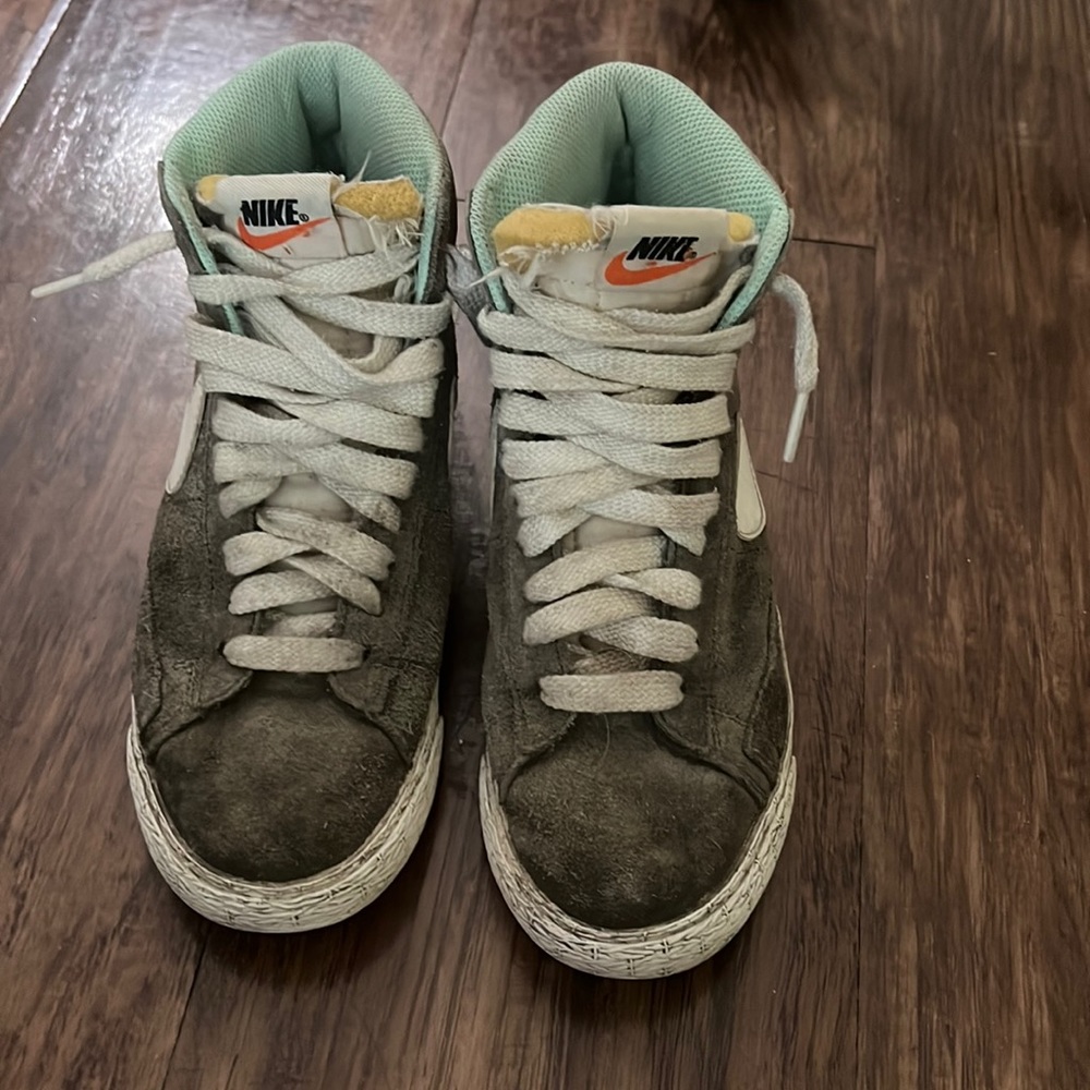 Nike suede high tops-Green
